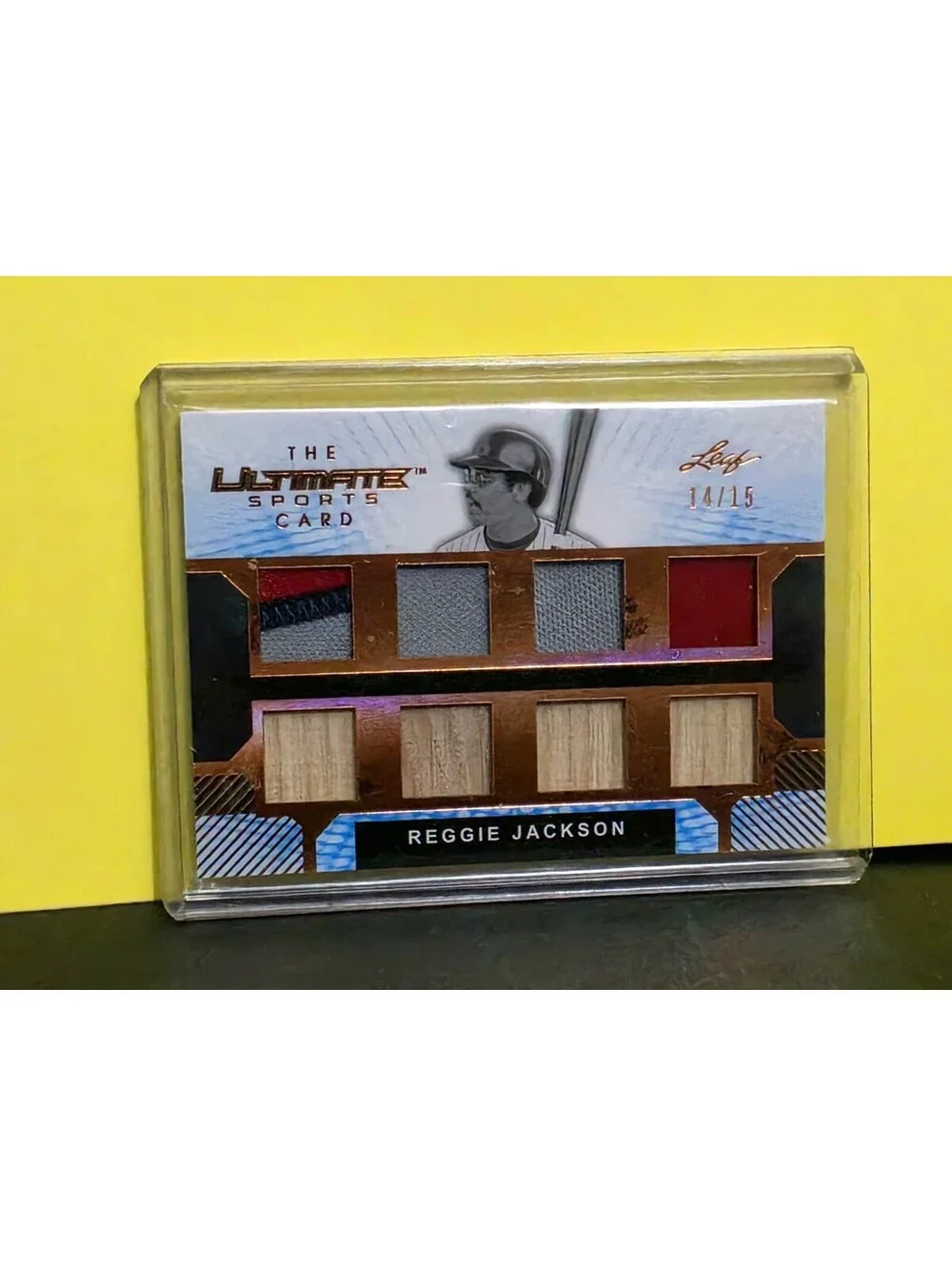 Reggie Jackson 2019 Leaf Ultimate Sports 8 Piece Patch 14/15 Game Used Angels